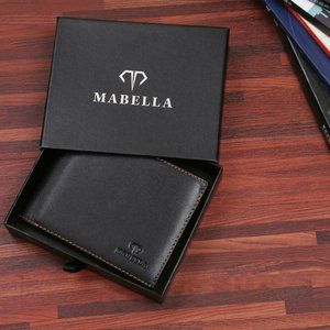 Men Genuine Leather Bifold Wallet RFID Blocking ID Credit Card Father's Day Gift